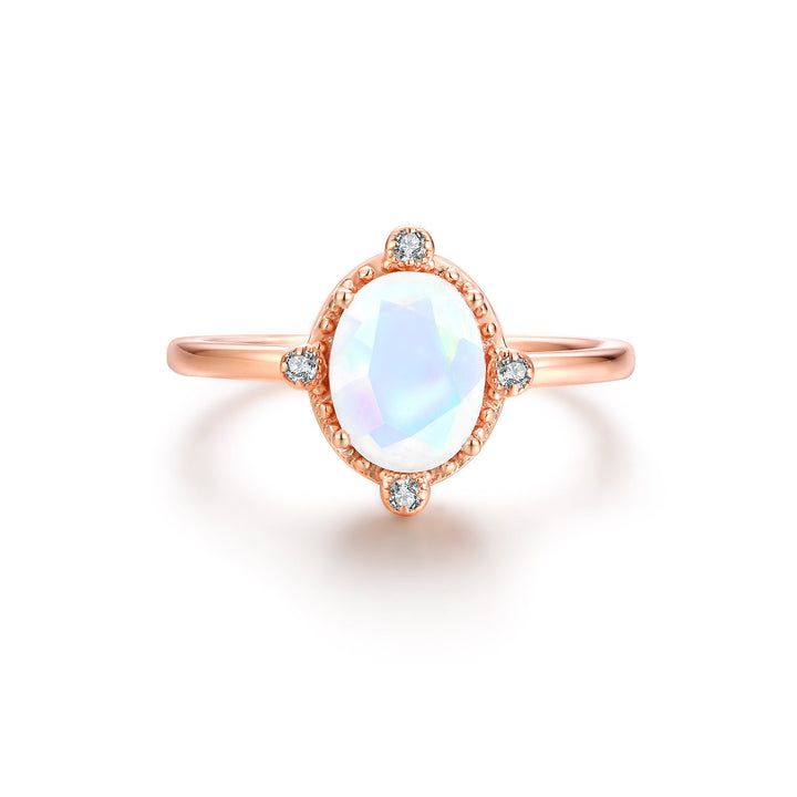 The Luxe Ombré Gemstone Ring features genuine Rainbow Moonstone, Amethyst and White Topaz gemstones bezel-set on a gold vermeil band. Gold Moonstone Ring With Gemstone Accents, Celestial Oval Cabochon Moonstone Ring, Celestial Style Oval Cabochon Gemstone Ring, 14k Gold Moonstone Ring With Gemstone Accents, Celestial Oval Cabochon Gemstone Rings, Gold Oval Moonstone Ring With Gemstone Accents, Gold Moonstone Ring With Gemstone Accents For Anniversary, Anniversary Moonstone Cabochon Crystal Ring, Celestial Opal Birthstone Ring In Oval Shape