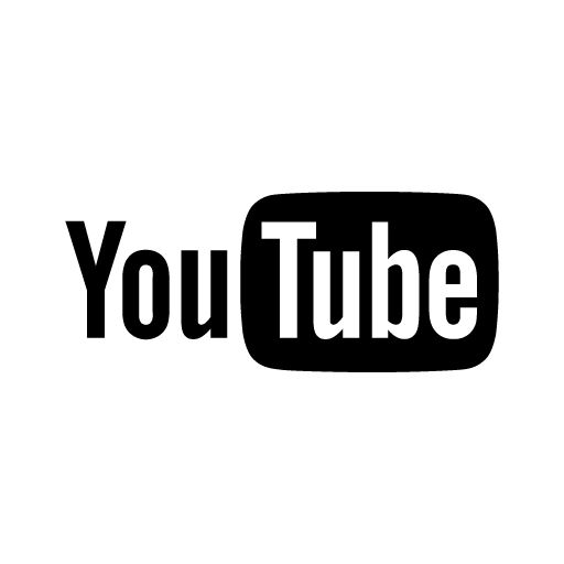 the youtube logo is shown in black and white