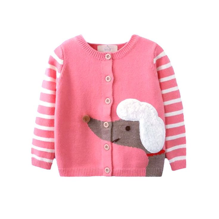 Creative fun cardigan with handcrafted 3D animated design.  Your little girl is sure to get a compliment everytime she wears this.  Very lovely! 100% knit. Another piece of our show and tell collection. Playful Knit Long Sleeve Outerwear, Playful Cotton Knitted Cardigan, Playful Knitted Cotton Cardigan, Playful Winter Cardigan, Cute Knitted Cotton Cardigan, Pink Long Sleeve Cotton Cardigan, Cute Long Sleeve Knit Cardigan, Cute Long Sleeve Cardigan, Playful Cotton Winter Sweater