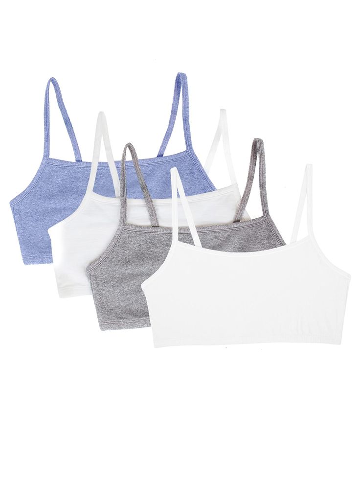 PRICES MAY VARY. Title: Fruit of the Loom Women's Spaghetti Strap Cotton Pullover Sports Bra Value Pack. Product Type: Departments > Women > Clothing > Lingerie, Sleep & Lounge > Lingerie > Bras > Sports Bras Good Bras For Teens, Bra Without Straps, Cotton Sports Bra, Lingerie Bras, Cute Sports Bra, Cotton Bra, Cami Bra, Cotton Bras, Cute Lazy Day Outfits