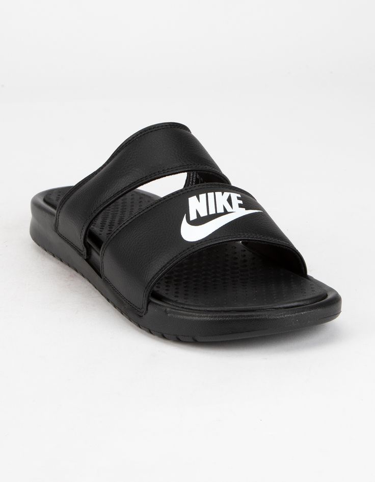 Nike Benassi Duo, Black Slide Sandals, Nike Benassi, Womens Slides Sandals, Black Slides, Womens Slides, Eva Foam, Slide Sandals, Nike