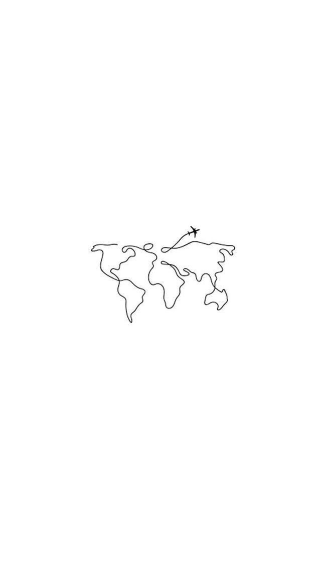 a black and white drawing of the world map