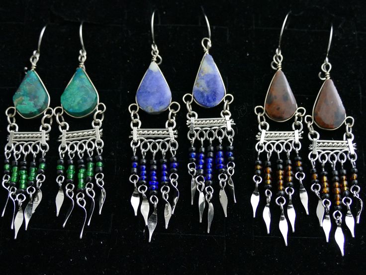 Unique design Bohemian earrings, metalwork alpacca silver wire frame, dangling beads and stone beads. Artisan Nickel Free Beaded Earrings For Festivals, Bohemian Wire Wrapped Chandelier Earrings For Festivals, Wire Wrapped Chandelier Earrings For Festivals, Artisan Chandelier Earrings For Festival, Artisan Style Chandelier Earrings For Festival, Artisan Festival Chandelier Earrings, Hippie Dangle Metal Jewelry, Bohemian Teardrop Jewelry With Ear Wire, Bohemian Wire Wrapped Earrings For Festivals