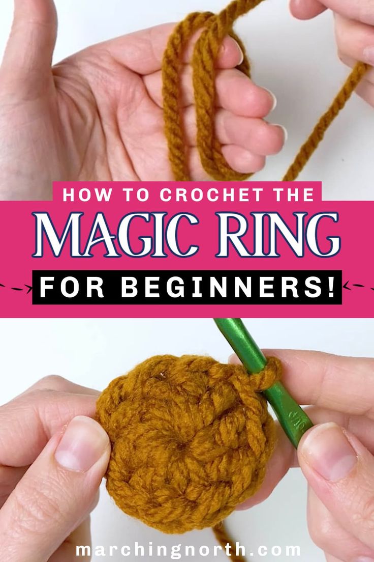 someone crocheting the magic ring for beginners