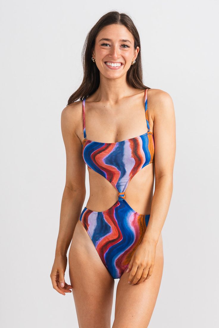 Trendy one piece swimsuit from Lush Fashion Lounge women's boutique in Oklahoma City. Lush boutique in OKC has a variety of cute and affordable swimsuits! This trendy mesh detail swimsuit is a must have! This swimsuit is not padded. Model is 5'7 size 24 wearing size small. 82% nylon 18% spandex Beachy One-piece Swimwear With Lined Body, Cutout Swimwear For Summer Beach Party, Cutout Swimwear For Beach Party In Summer, Summer Beach Cutout Swimwear, Summer Beach Party Cutout Swimwear, Beachy Blue Bodysuit For Swimming, Cutout Swimwear For Beach Party, Cutout Swimwear For Beach Party Season, Beachwear Swimwear With Cutout For Beach Party