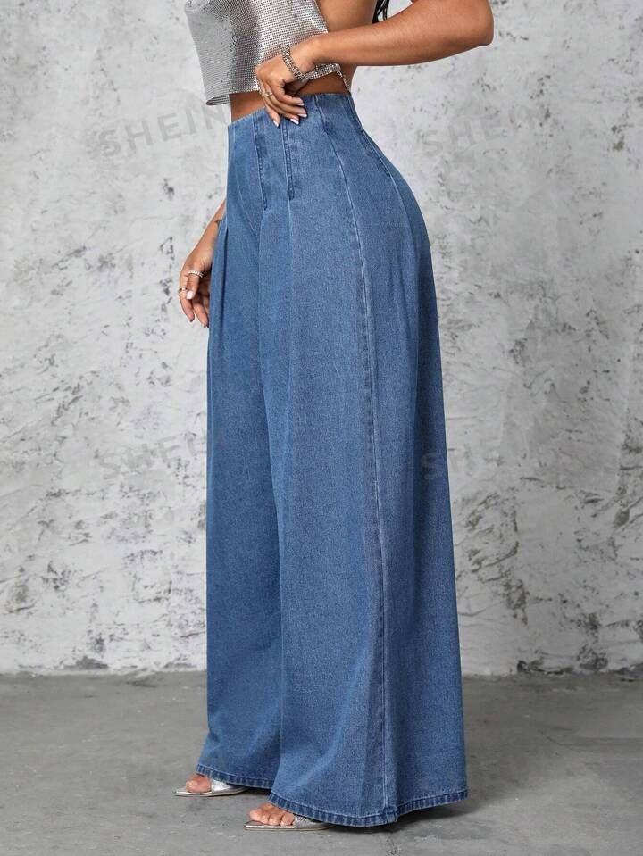 Wide Leg Denim Pants, Moda Denim, Plus Size Mini Dresses, Stil Inspiration, Classy Casual Outfits, Classy Casual, Modest Fashion Outfits, Looks Chic, Mode Inspo