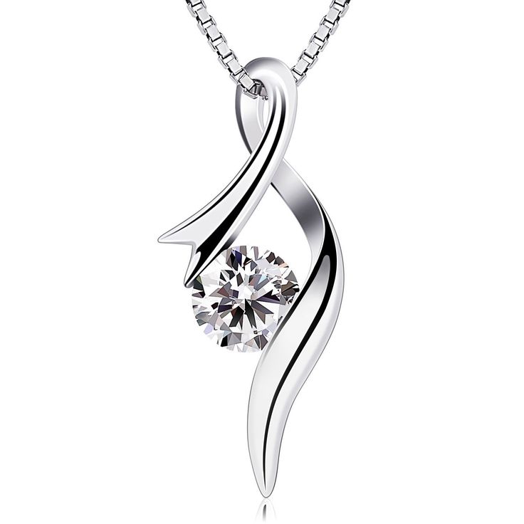 B.Catcher Necklaces 925 Sterling Silver Pendant Necklaces Cubic Zirconia Twist Heart Jewellery Necklace Elegant, Elegant Pendant, Silver 925 Necklace, Sterling Silver Necklace Pendants, Elegant Necklaces, Silver Pendants, Jewelry Case, Fashion Jewelry Necklaces, Heart Jewelry