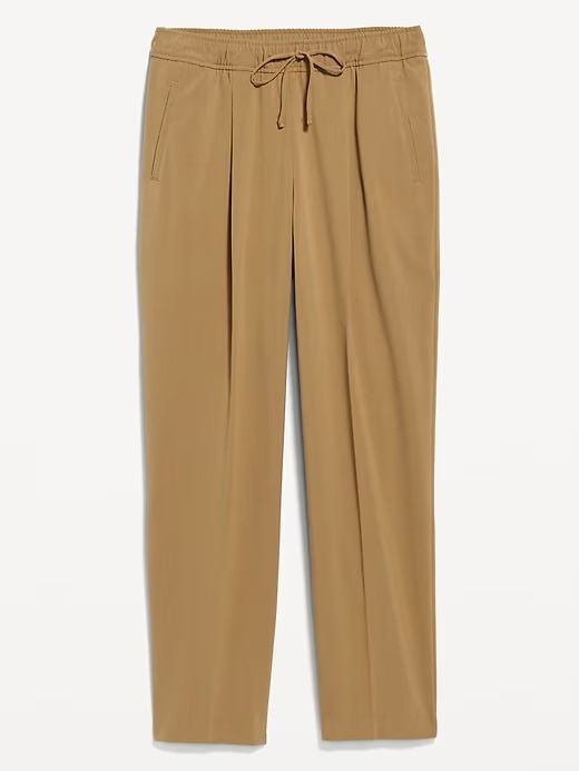 High-Waisted Billie Straight Trouser | Old Navy Casual Business Pants With Side Pockets, Business Casual Pants With Side Pockets, Casual Workwear Pants With Loosely Fitted Hips, Spring Pants With Elastic And Adjustable Waist, Pants With Adjustable Elastic Waistband For Spring, Spring Pants With Adjustable Elastic Waistband, Everyday Fall Bottoms With Elastic Waistband, Versatile Tapered Leg Sweatpants, Pull-on Ankle-length Sweatpants For Fall