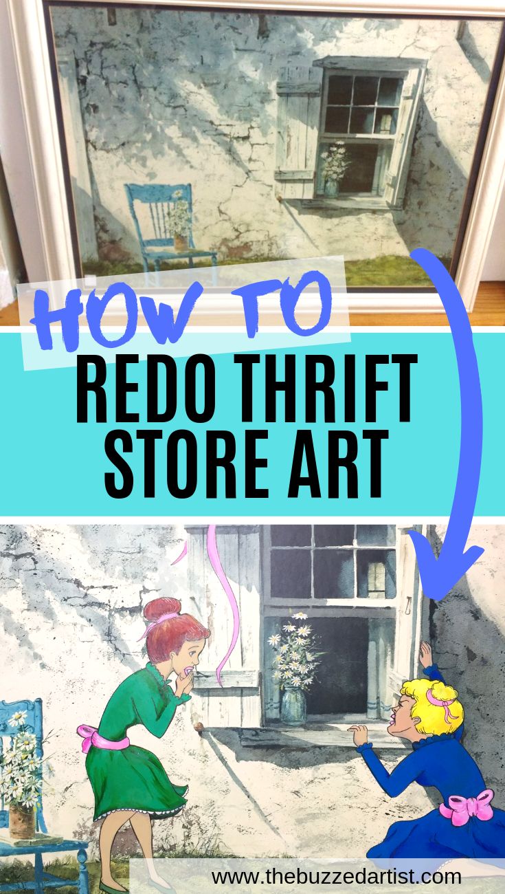 an image of how to redo thrift store art with the title above it