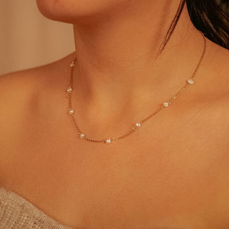 -50% Opening Sale. Get all products for only the crafting price to get our store started! DAINTY PEARL STATION NECKLACE CHAIN ∙DETAILS Length: 16'' + 2'' extender / 40cm + 5cm extender Pearl width: 5mm ∙MATERIALS High-quality stainless steel, plated with 18k gold. ∙SHIPPING IMPORTANT: before placing an order, please double check that your address is correct to avoid any delays. Our current delivery time is 4-15 days, depending on your location. Thank you so much for visiting and hope you enjoy s Pearl Chain Necklace For Wedding, Beaded Chain Jewelry For Wedding, Wedding Jewelry With Clavicle Chain And Round Beads, Dainty Beaded Necklaces For Wedding, Classic Pearl Chain Necklace For Wedding, Dainty Single Strand Beaded Necklaces For Wedding, Dainty Single Strand Beaded Necklace For Wedding, Delicate Pearl Chain Necklace For Anniversary, Pearl Chain Necklace For Anniversary