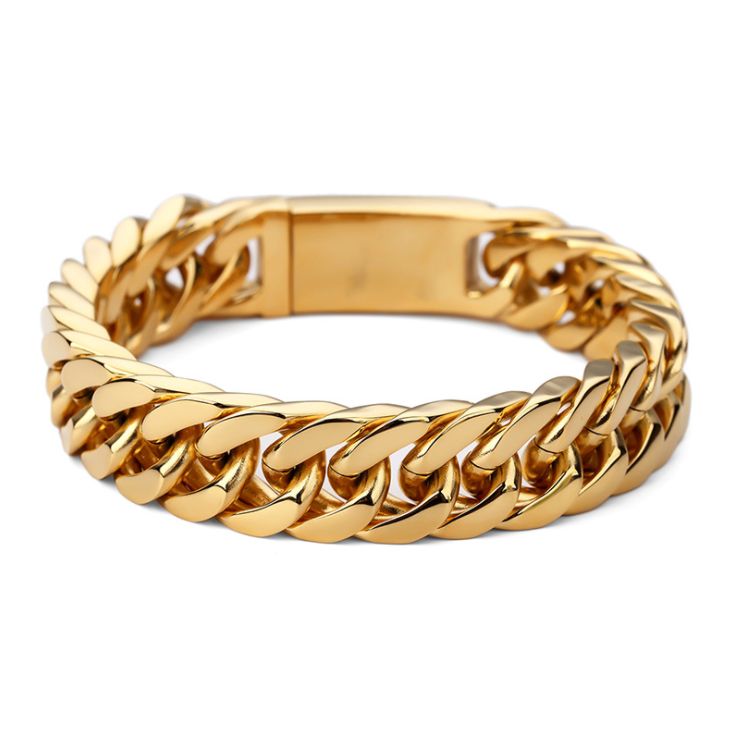 Length: 7.8" Width: 15mm Certified 18K gold plated Stacked Curb Bracelet Click add to cart to purchase! CLICK ADD TO CART TO PURCHASE! Gift Ideas For Men Birthday, Bb Belts, Best Gifts For Boyfriends, Hip Hop Jewelry Men, Belt Store, Skeleton Bracelet, Rhinestone Belts, Stainless Steel Bracelet Men, Best Boyfriend Gifts