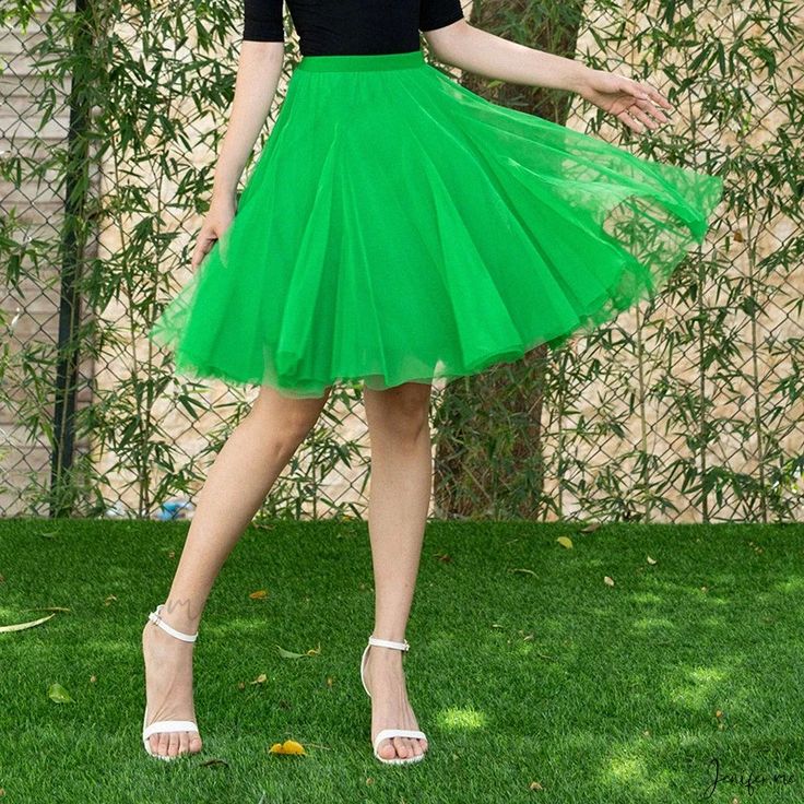 Red Mesh A-Line Skirt with Pleated Hem, Knee-Length Ballroom Dance Skirt in Purple Green Stretch Skirt For Summer, Green Long Skirt For Spring, Spring Long Green Skirt, Green Tulle Bottoms For Summer, Green Flared Pleated Skirt, Green Long Pleated Skirt For Spring, Green Non-stretch Tiered Skirt, Green Pleated Skirt For Summer, Green Stretch Skirt For Spring