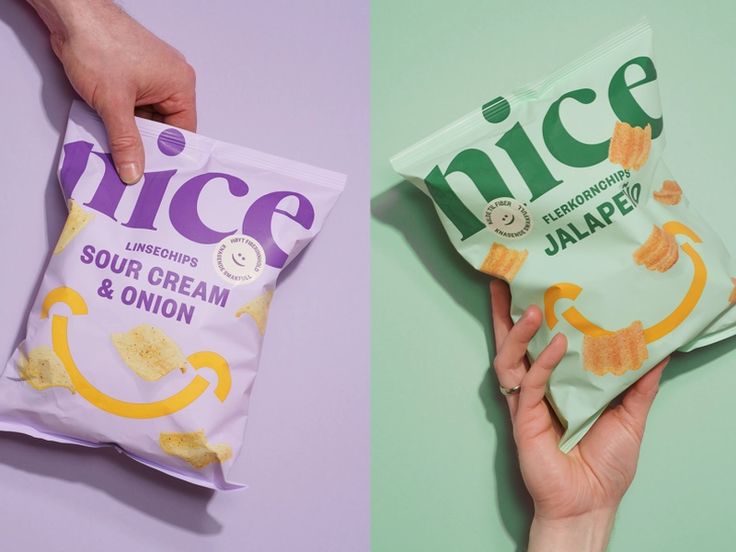 two bags of rice sitting next to each other on top of a purple and green surface