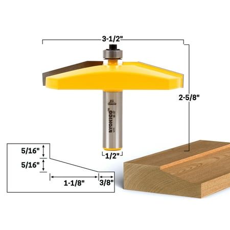 a woodworking router bit with measurements