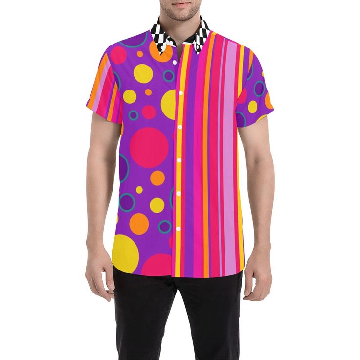 FREE SHIPPING ON ORDERS OVER $100Due to high demand please allow 3-4 weeks for shipping! This all over custom print, balloon artist’s shirt is guaranteed to turn heads and take your presentation to the next level. Bright and colourful yet professional, these shirts will separate you from the competition. Features Perfect for balloon twisters, face painters, entertainers, rock’n roll dancers and anyone with a colourful personality. Each shirt is a custom Balloon Dog Apparel design, not available Lollipop Design, Decora Fashion, Balloon Artist, Custom Balloons, Balloon Dog, Dog Apparel, Matching Pants, Apparel Design, Lollipop