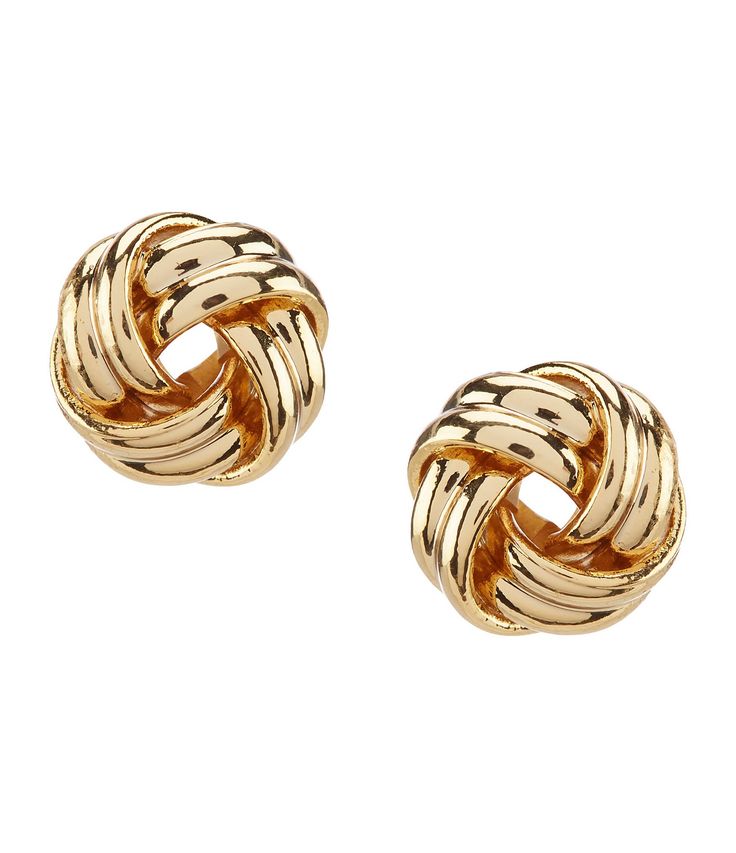 From Lauren Ralph Lauren&#x2C; these knot earrings feature: Gold-tone BrassApprox. 0.47"Post closure Imported. Knot Stud Earrings, Knot Studs, Bar Stud Earrings, Knot Earrings, Jewelry Lookbook, Diamond Hoop Earrings, Cross Jewelry, Girly Jewelry, Dainty Earrings