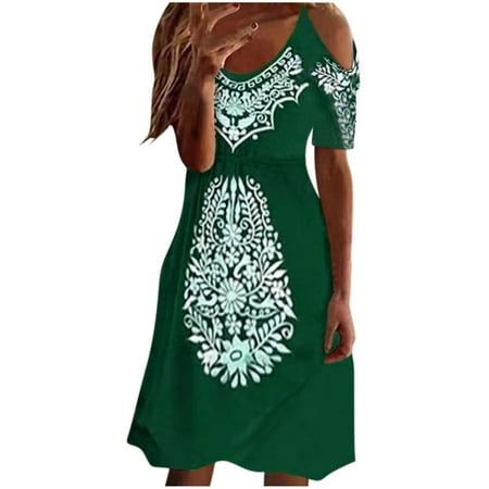 Summer Dresses for Women Material: Good quality made. The fabric is soft and comfortable wear Summer dresses for women 2023, sundresses for women, True to size Beach dresses for women, Boho fashion style, floral dress. Sleeveless dress perfect to pair with high heels, sandals, flats.. Casual Dresses for Women Summer plus size dress for women is breathable fabric, Well made. Not see-through. Cute Sleeve Design/ I like the material and the sleeveless design add an interesting detail. Goes perfect Green Embroidered Knee-length Summer Dress, Beach Sundress With Tropical Print, Midi Length, Green Floral Print Knee-length Sleeveless Dress, Beach Cover-up Dress With Floral Embroidery And Short Sleeves, Beach Sundress With Vibrant Print, Mini Length, Sundresses Women, Casual Short Sleeve Dress, Panel Dress, Long Dress Casual