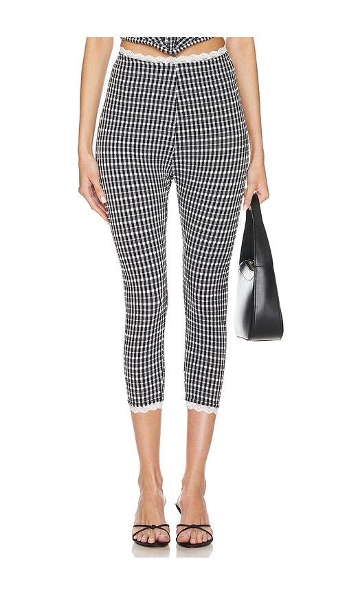 Find Somebodee Gina Capri Pants on Editorialist. Somebodee Gina Capri Pants in Black. - size M (also in L, S, XS) Somebodee Gina Capri Pants in Black. - size M (also in L, S, XS) 50% nylon 42% polyester 8% spandex. Made in USA. Machine wash. Pull-on styling with elastic waistband. Stretch seersucker fabric with lace trim. Item not sold as a set. TBOR-WP1. GINACAPRIPANTS. Styling Capris, 50s Pants, Gingham Capris, Capri Set, Classy Fits, Seersucker Fabric, Friday Night, Fashion Ideas, Black Pants