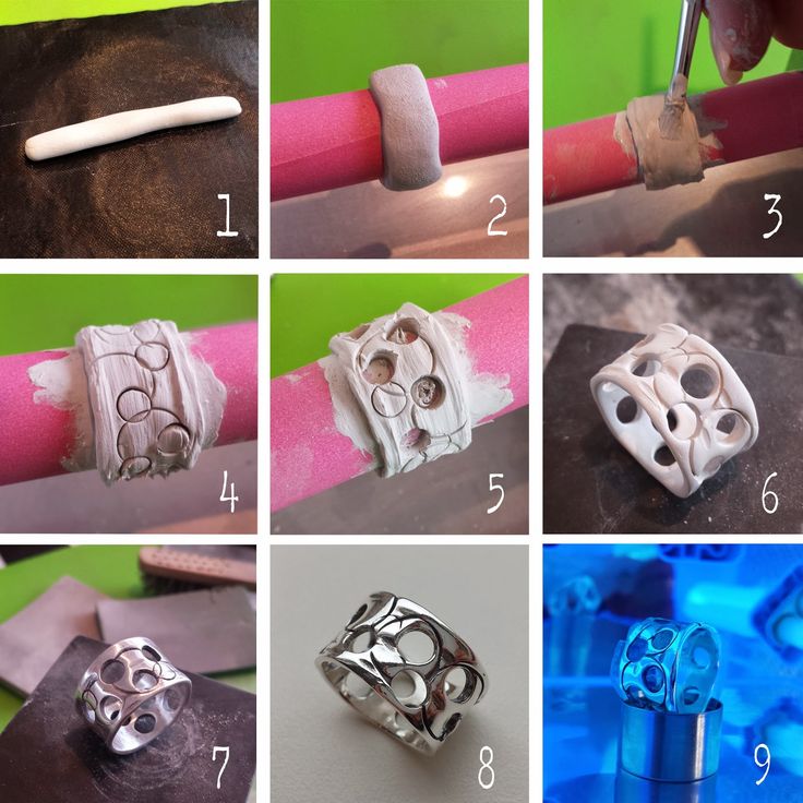 several different types of rings being made using metal and woodworking tools, with instructions on how to make them