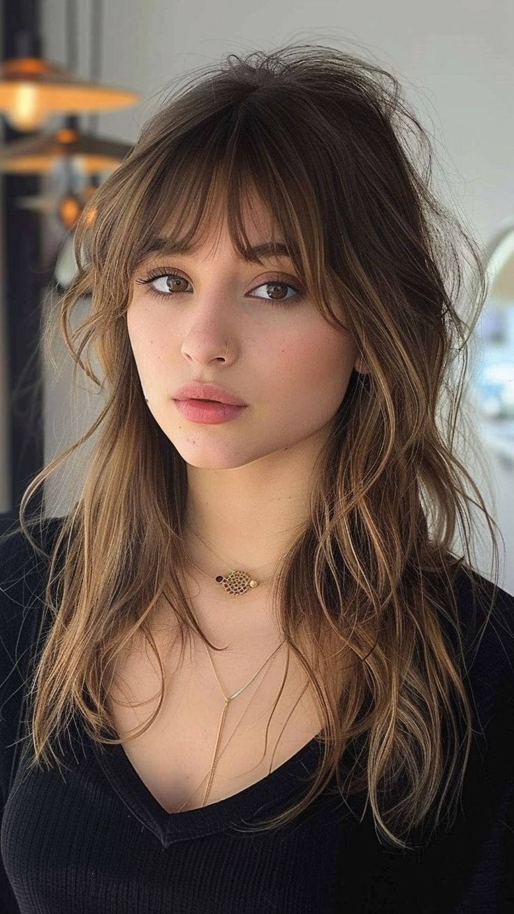 Haircut ideas  ￼   ￼  ￼  ￼  ￼  ￼  ￼  ￼  ￼  ￼  ￼  ￼  ￼  ￼   ￼ Frame Bangs Medium Hair, Hair Styles Bangs Long Hair, Haircuts Face Framing Bangs, Frame The Face Haircut, Soft Bangs For Round Face, Wispy Thick Bangs, Women’s Wispy Bangs, Wispy Fairy Bangs, Bangs Thick Hair Round Face