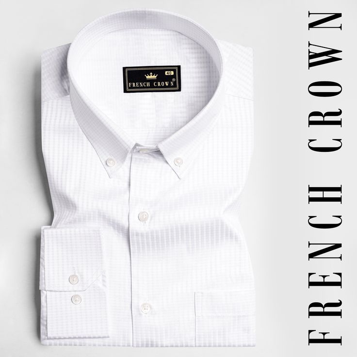 Shine bright in our Bright White Dobby Textured Premium Giza Cotton Button Down Shirt! Made from premium fabric, this piece exudes elegance and style. The dobby texture adds a unique touch, while the button-down collar makes it the perfect pick for an office-going individual. Style it with classic black trousers for a formal occasion. Fused collar and cuffs, collar stand and flat felled side seams provide structure and stability to all our shirts. 100 % Premium Giza Cotton: Long staple, smother, White Shirt For Office Wear In Summer, White Summer Shirt For Office Wear, White Summer Office Wear Shirt, White Dress Shirt With Buttons For Business, White Business Dress Shirt With Buttons, White Dress Shirt For Business, Summer Office Dress Shirt With Button Closure, Summer Office Dress Shirt, White Button-up Shirt For Business