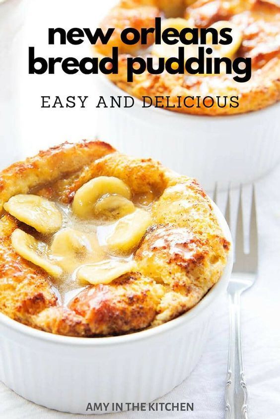 the cover of new orleans bread pudding easy and delicious