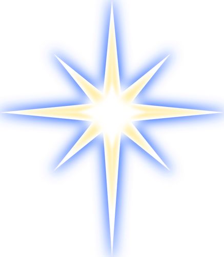 a blue and yellow star with white background