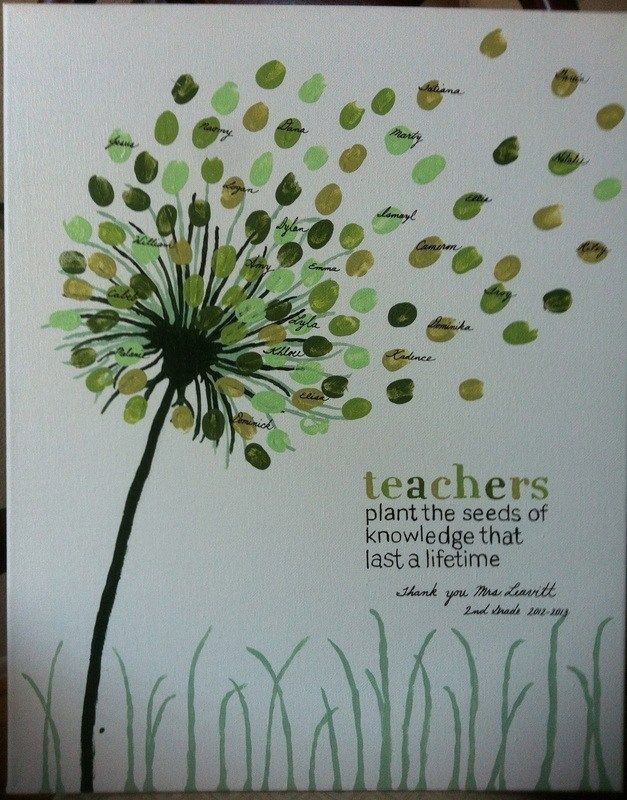 a card with a dandelion on it that says teachers plant the seeds of knowledge