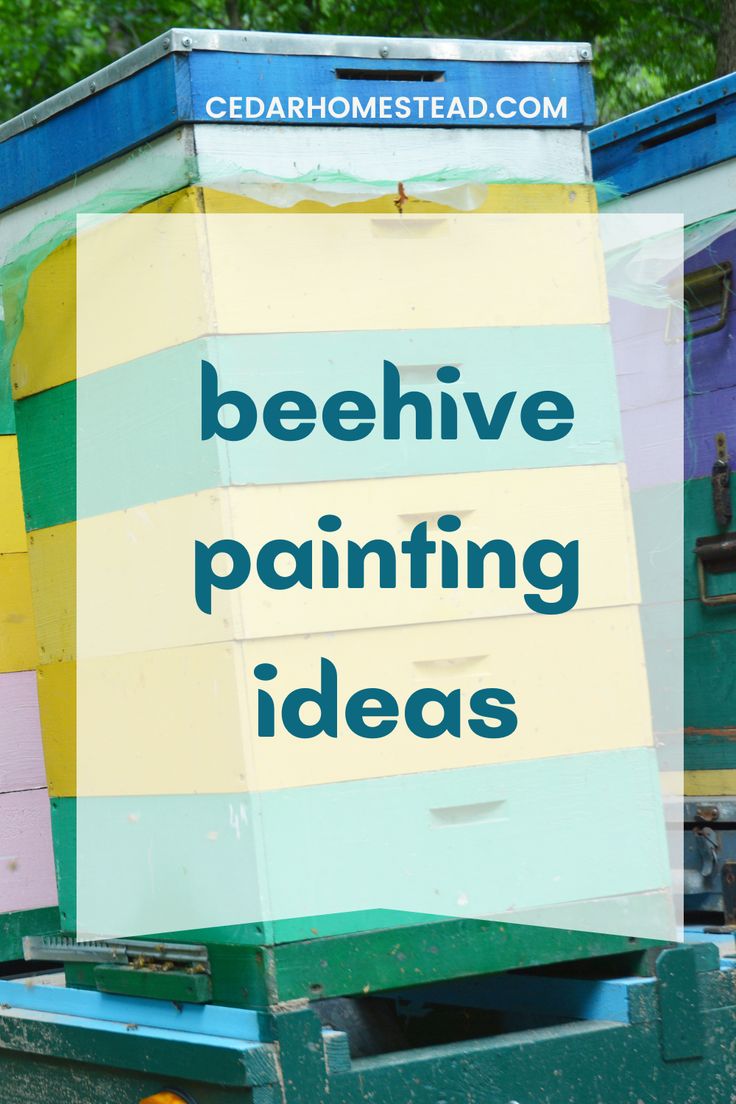 there is a sign that says beehive painting ideas on the back of a truck