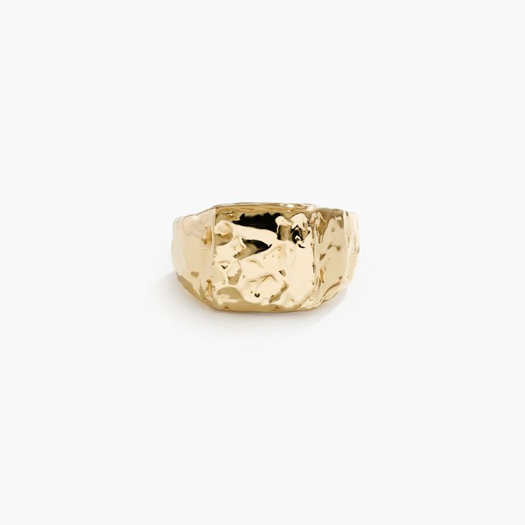 The classic Cogency Signet Ring with a square face handmade in 14-karat solid gold. The bold signet ring is a statement in itself and can be styled in different ways. Fie Isolde's raw signature look makes it a unique and timeless piece of jewelry. Please note that all of our pieces are one-of-a-kind made with unique stones, therefore each piece might vary a bit in shape and color. PRODUCT DETAILS: Ring in 14k or 18k yellow or white gold. Handmade in Los Angeles SIZE & MEASUREMENTS: Ring height: 11 mm Ring width: 11 mm Hammered 14k Yellow Gold Signet Ring, Hammered Yellow Gold 14k Signet Ring, White Gold 14k Wide Band Signet Ring, Modern Gold Square Signet Ring, Gold Wide Band Tarnish Resistant Signet Ring, Gold Wide Band Signet Ring, Tarnish Resistant, Hammered Gold Signet Ring In 14k, Gold Wide Band Tarnish-resistant Signet Ring, Hammered 14k Gold Signet Ring