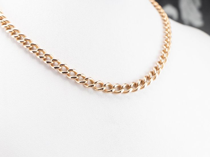 This classic chain is a hefty, Victorian-era piece crafted out of warm rose gold! The craftsmanship is superb, bold, and perfectly polished. As a pocket watch chain, this would securely handle a larger piece. Metal: 14K Antique Rose Gold Width of Chain: 6.1 mm Length of Chain: 16 Inches To view a video of this piece check out the link below: https://vimeo.com/486923432 SKU #: 861U4Z5N Each piece has been identified and graded by a Graduate Gemologist who has been certified by the Gemological Ins Gold Pocket Watch, Watch Pocket, Antique Watch, Pocket Watch Chain, Cameo Ring, Antique Watches, Victorian Gold, Watch Accessories, Antique Roses