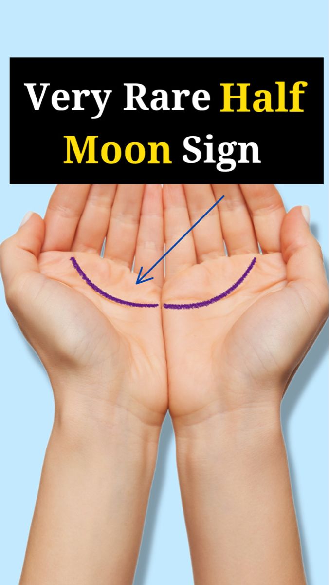 two hands holding up a sign that says very rare half moon sign