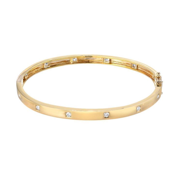 Add the perfect dose of subtle glamour to your next outfit with Liven’s Diamond Station Bracelet! This beautiful gold bangle features evenly spaced diamond “stations” for 360 degrees of shimmer and shine. This is an easy to wear, effortlessly luxe stacking bracelet that will look lovely worn on its own or paired with your favorite bangles for a cool, layered look. This bangle comes as standard in a 6.5" size - other sizes are available to order. Features Liven’s diamond station stacking bangle i Gold Earrings Models, Station Bracelet, Accesories Jewelry, Shimmer And Shine, Stacked Bangles, Next Clothes, Diamonds And Gold, Gold Bangle, Cartier Love Bracelet