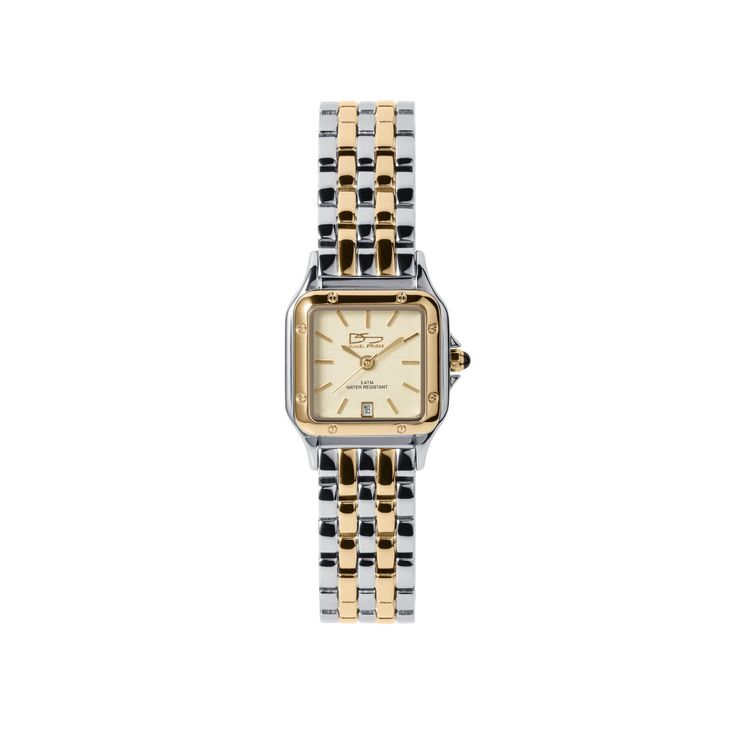 Own a stylish accessory that is both classic and contemporary with our luxurious Skyline timepieces. A champagne dial with useful date window is housed in a square case. A stainless steel, 5 link band in a gold, matt & polished or two tone polished finish seamlessly leads to a gold bezel with groove detail. This collection brings together timeless style and comfort, the ideal matching his and her watches. Luxury Watch Accessories With Bracelet Strap And Rectangular Dial, Luxury Retro Watch Accessories For Anniversary, Luxury Retro Watch With Rectangular Dial, Classic Gold Watch With Square Face, Classic Gold Square Watch Accessories, Timeless Gold Square Watch, Classic Square Face Watch With Metal Dial, Elegant Gold Square-faced Watch, Elegant Gold Square Face Watch