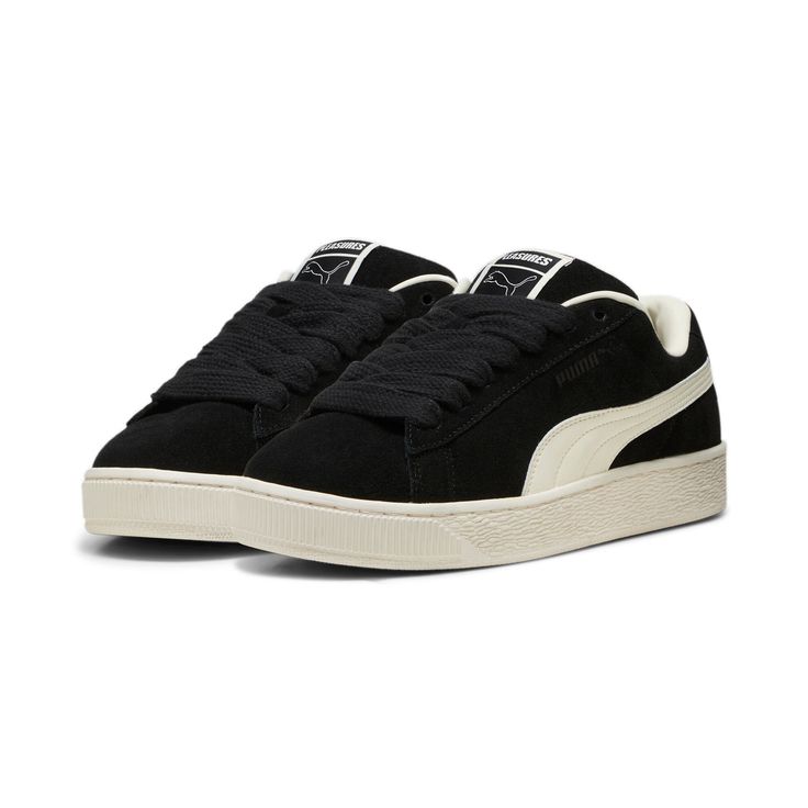 Style: 396057-01 Color: Puma Black-Frosted Ivory Gender: Mens Puma Suede Outfit Woman, Puma Suede Outfit, Puma Shoes Women, Shoes Puma, Black Puma, Puma Suede, Girly Shoes, Puma Sneakers, Puma X