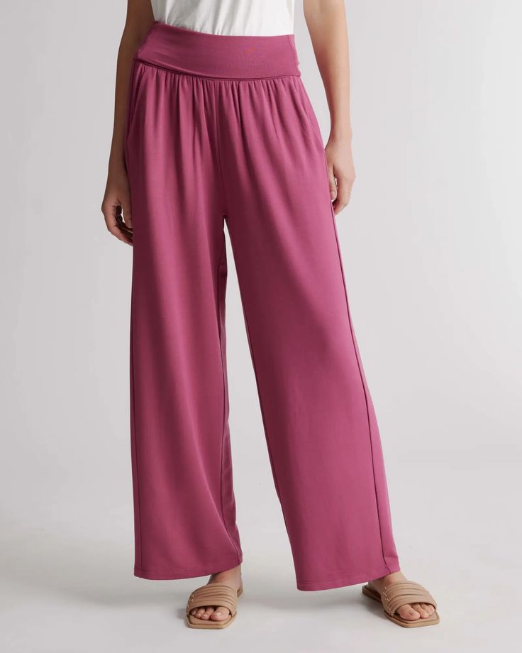 French Terry Modal Wide Leg Pant Cashmere Wrap, Wide Leg Linen Pants, Just Run, City Girl, Womens Loungewear, Casual Everyday, Fit Flare Dress, Quince, Dream Wardrobe