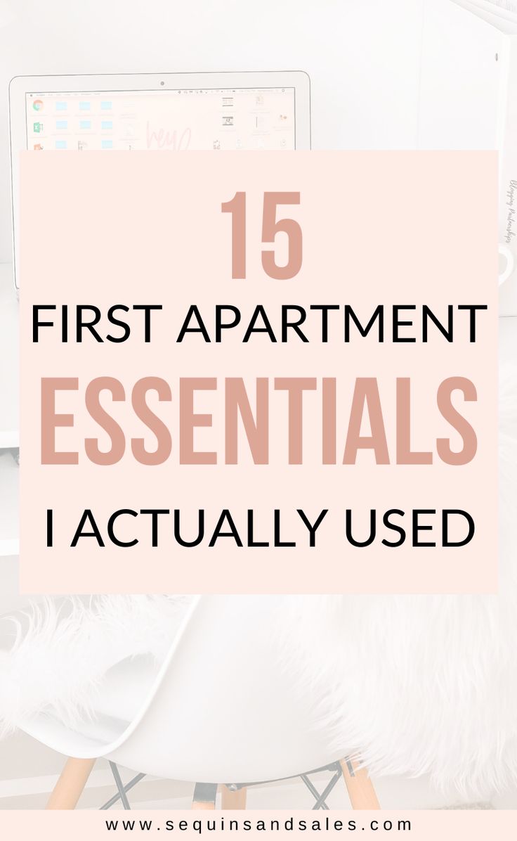 a white chair with the words, 15 first apartment essentials i actually used