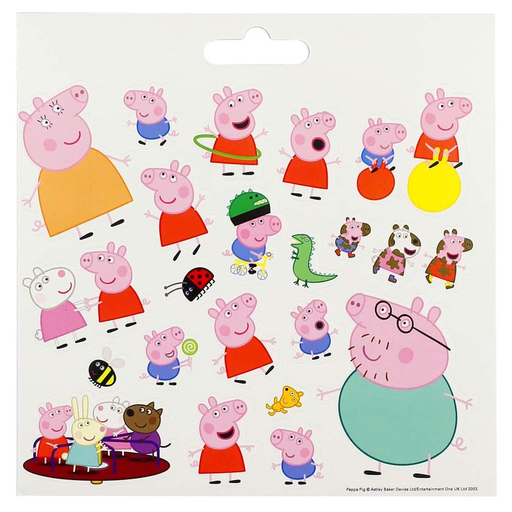 the peppo family stickers are all in different shapes and sizes, including one pig