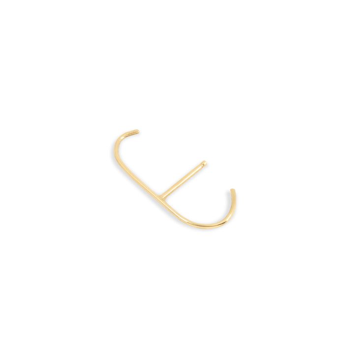 Delicate gold wire gently hugs your earlobe. This minimal yet edgy earring is a perfect finishing touch to any style.  Made with reclaimed 14k yellow gold. Sold as single. Sold as single 14k yellow gold Oval height = .86 inches (22mm) Reclaimed gold Handmade in NYC Minimalist 14k Gold Single Ear Climber, Minimalist Yellow Gold Ear Cuff Tarnish Resistant, Minimalist Yellow Gold Tarnish Resistant Ear Cuff, Minimalist Yellow Gold Tarnish-resistant Ear Cuff, Modern 14k Yellow Gold Ear Climbers, Everyday Minimalist 14k Gold Ear Cuff, Minimalist Pierced Yellow Gold Ear Cuff, Minimalist Yellow Gold Cartilage Earrings With Ear Wire, Modern 14k Gold Single Ear Cuff