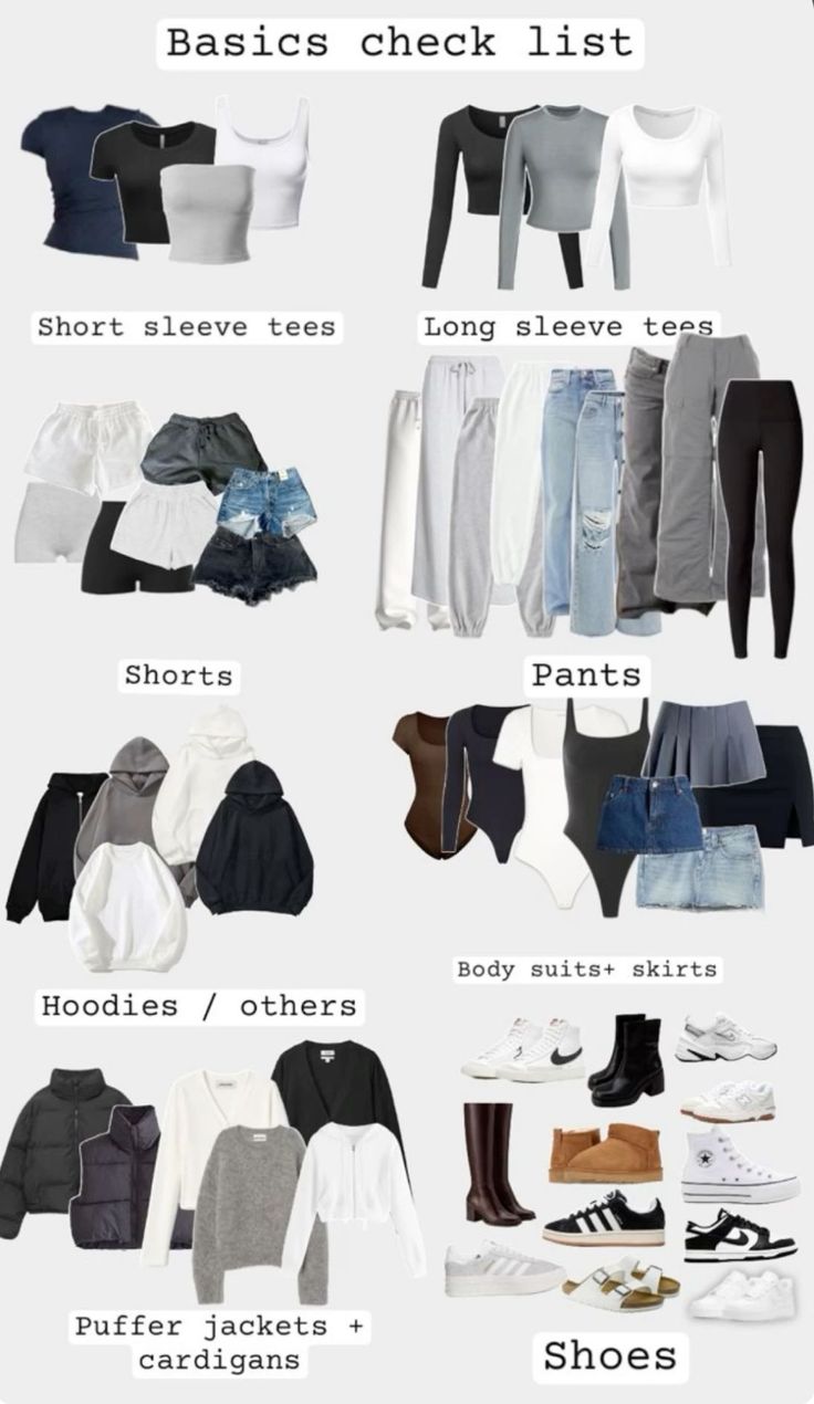 Essentials Women Outfit, Closet Needs Clothes, Cute Not Basic Outfits, Basics To Have In Your Closet, Outfit Basics You Need, Basic Must Have Clothes, Clothes Categories, Toronto Fits, Basic Cute Outfits