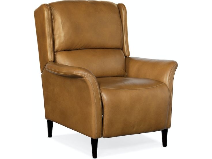 a brown leather recliner chair on a white background