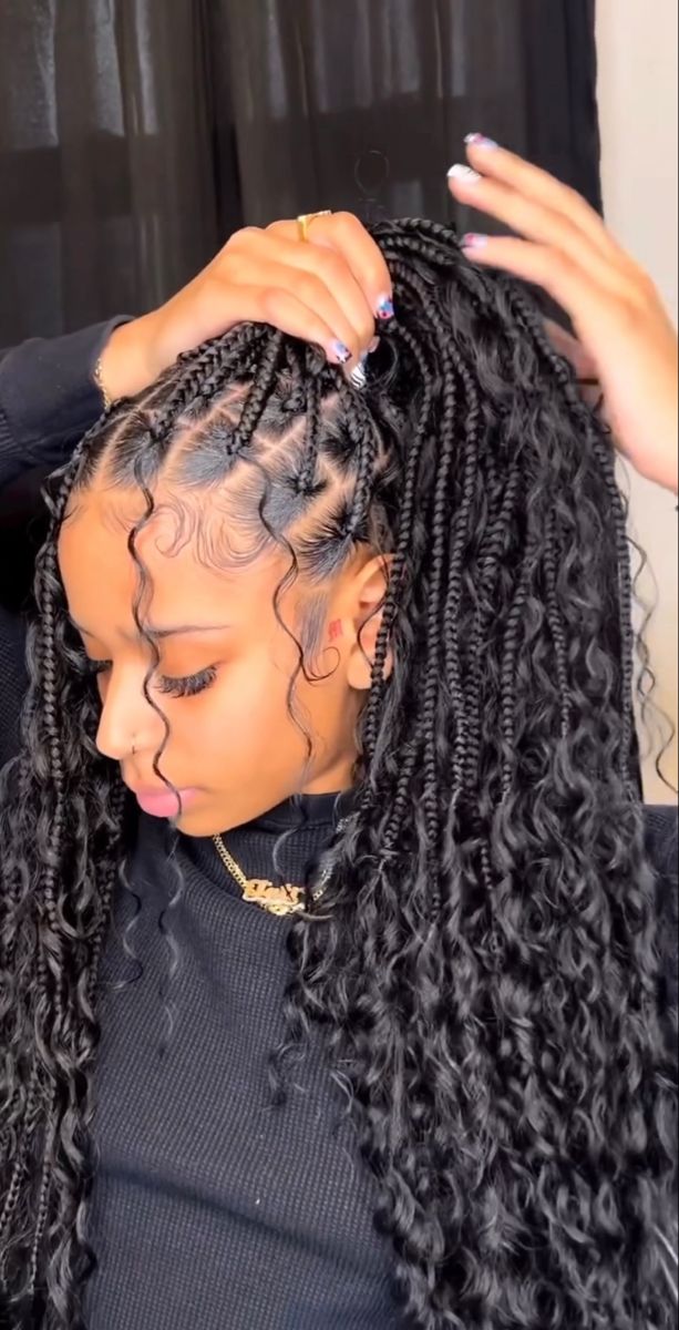 Hairstyle Hacks, Boho Braided Hairstyles, Short Box Braids Hairstyles, Big Box Braids Hairstyles, Goddess Braids Hairstyles, Box Braids Hairstyles For Black Women, Braided Cornrow Hairstyles, Braids Hairstyles Pictures, Quick Braided Hairstyles