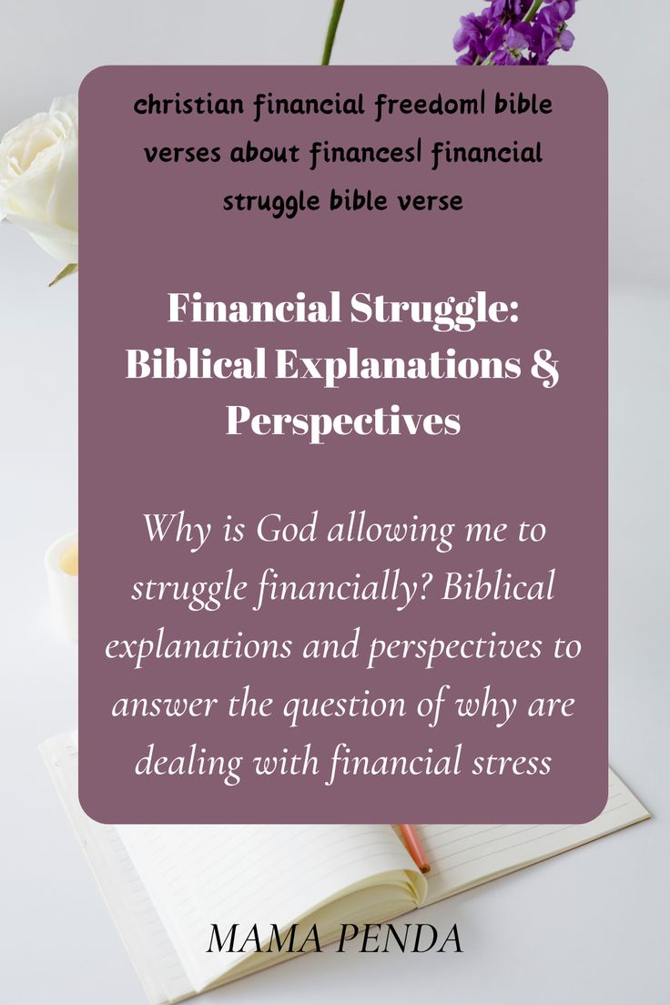 a book with the words financial struggle biblical explanation and perspective