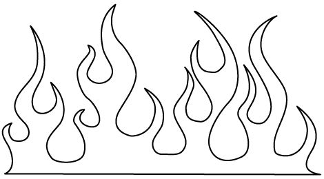 the fire is shown in black and white, as well as an image of flames