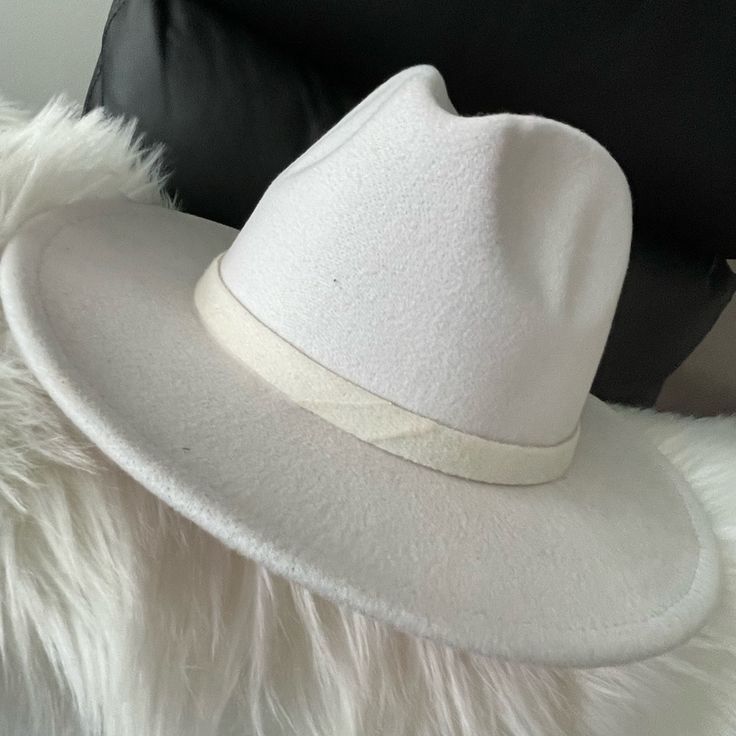 White Fedora. Red Bottom. Never Worn. Chic White Fedora Felt Hat, Classic White Hat Bands For Winter, White Chic Wide Brim Felt Hat, Chic White Wide Brim Felt Hat, Adjustable White Hat Band For Fall, Chic White Hat Bands For Spring, Chic White Felt Hat, Chic White Hat For Fall, Chic White Fall Hat