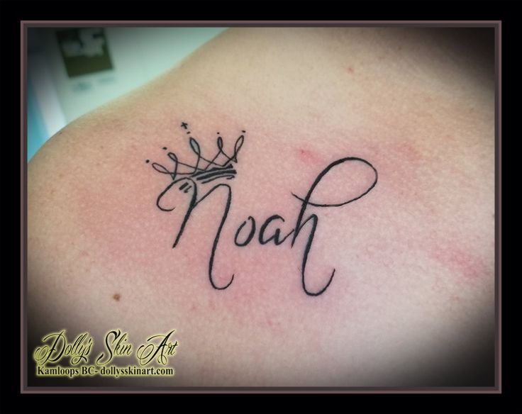 a tattoo with the word noah on it