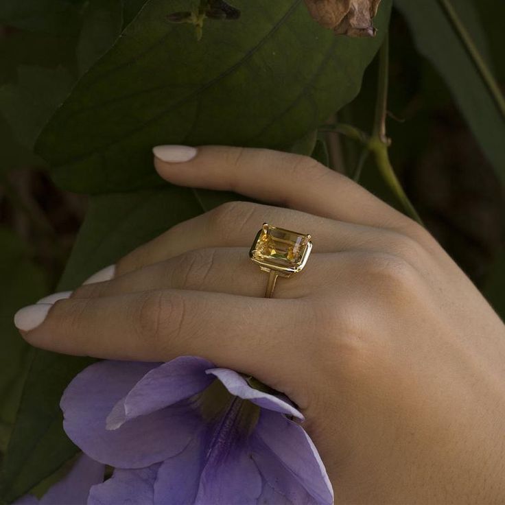 Citrine Solitaire ring Yellow citrine ring Citrine jewelry | Etsy Yellow Gold Citrine Baguette Cut Ring, Yellow Gold Citrine Rings In Baguette Cut, Citrine Gemstone Rings In Baguette Cut, Timeless Citrine Gemstone Rings, Luxury Citrine Topaz Ring With Emerald Cut, Elegant Citrine Solitaire Ring, Elegant Solitaire Citrine Ring, Elegant Citrine Birthstone Ring For Formal Occasions, Elegant Citrine Birthstone Ring For Formal Events