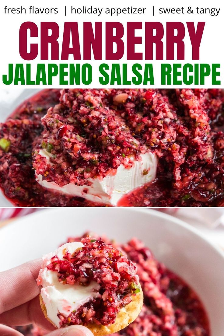 cranberry jalapeno salsa recipe in a white bowl