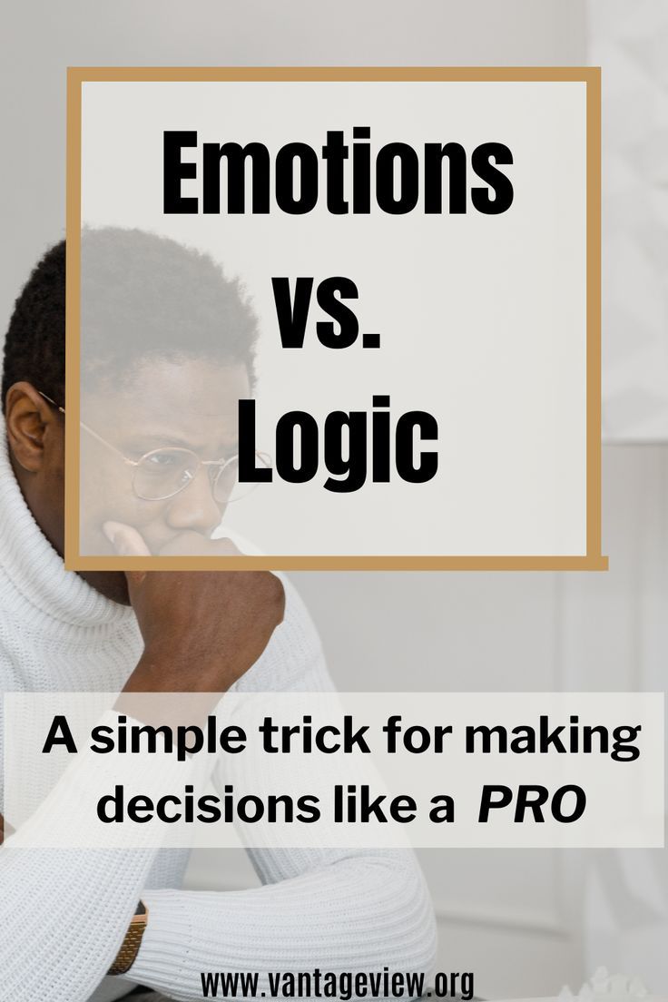 a man sitting in front of a computer with the words emotions vs logicic