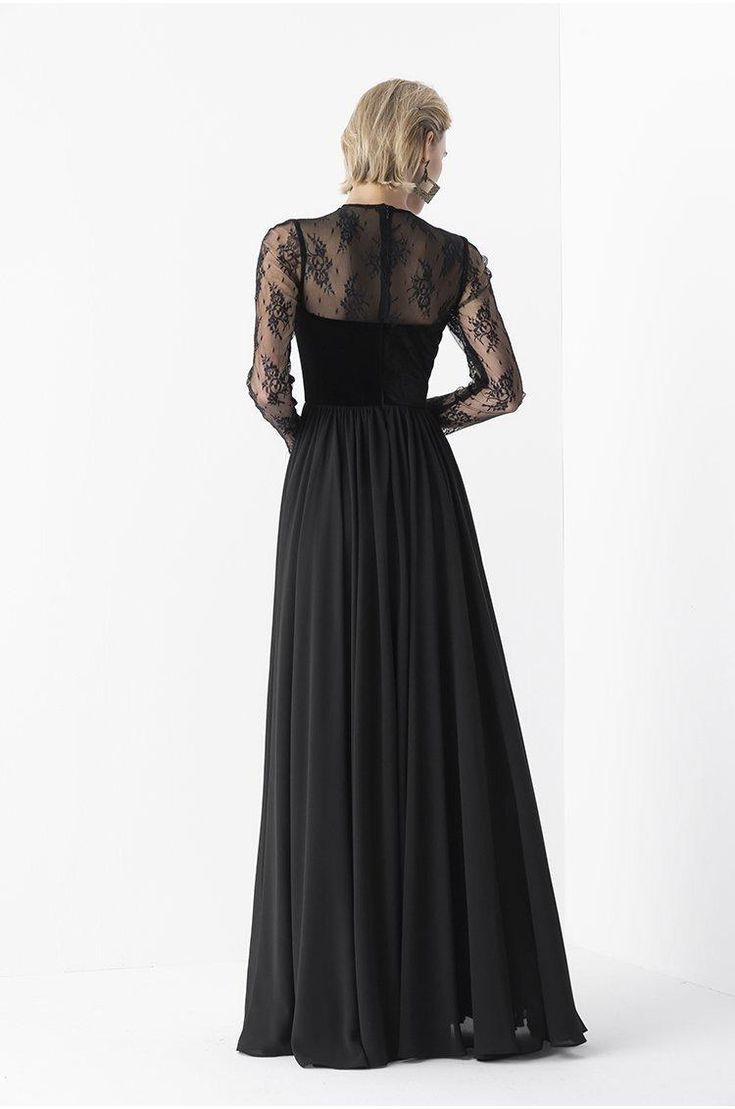 Elegant Retro Velvet Long lace evening black gala dress- Tuiok Formal Lace Dress With Sheer Sleeves, Black Lace Patchwork Dress For Gala, Black Party Gown With Sheer Sleeves, Black Sheer Sleeves Party Gown, Fitted Evening Dress With Lace Patchwork, Black Lace Evening Dress With Lace Trim, Formal Evening Dress With Sheer Sleeves, Elegant Gala Lace Dress With Sheer Sleeves, Evening Dresses With Sheer Lace Sleeves